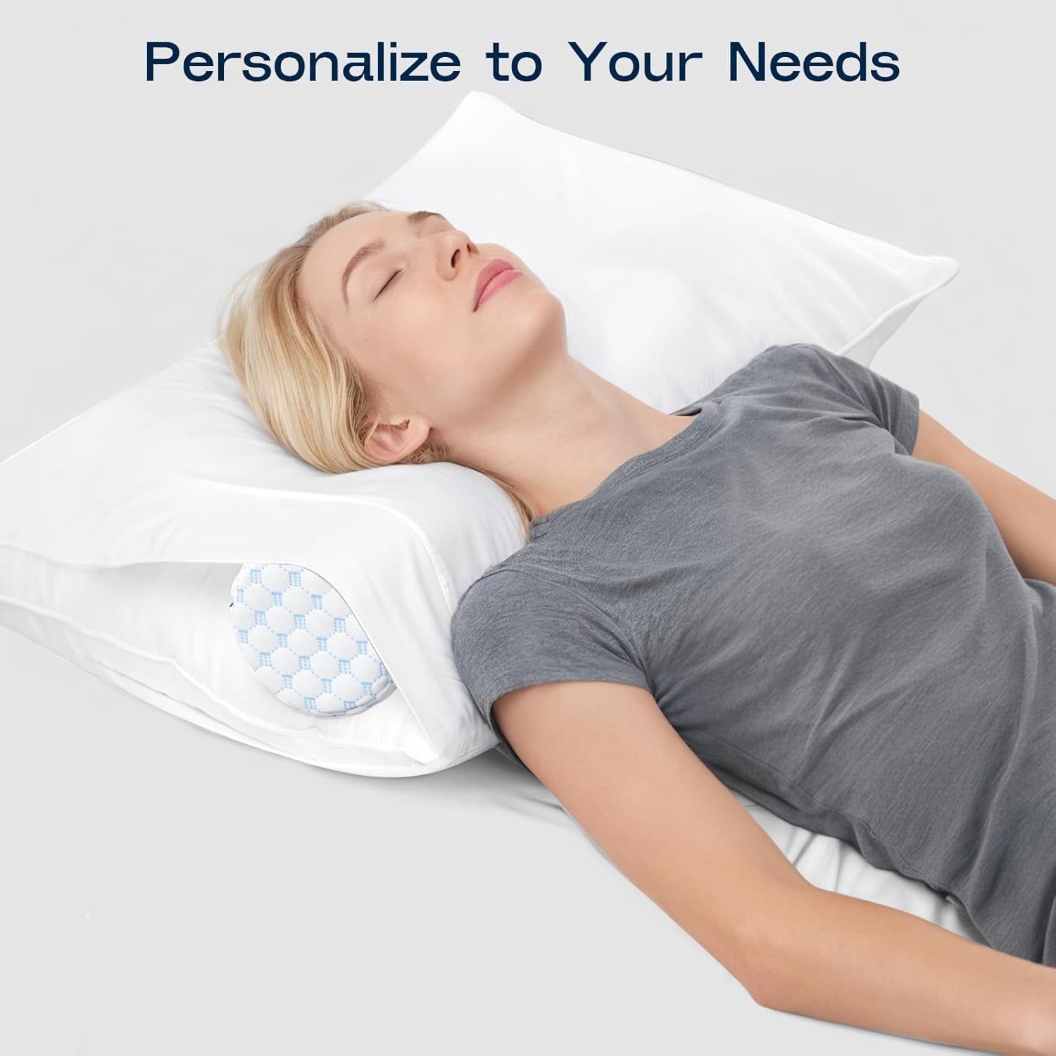 Cooling Memory Foam Neck Roll — Cervical Support Pillow for Pain Relief & Better Sleep (Cool‑Blue)