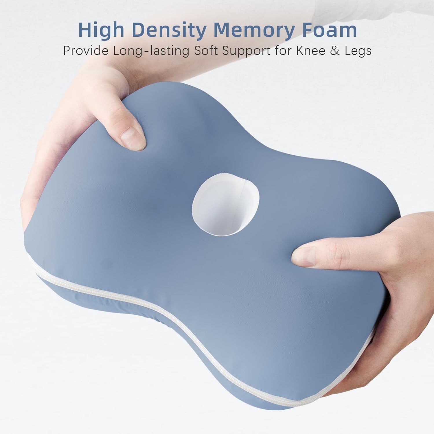 Cooling Memory Foam Knee Pillow — Hip, Spine & Sciatica Alignment Support (Blue)