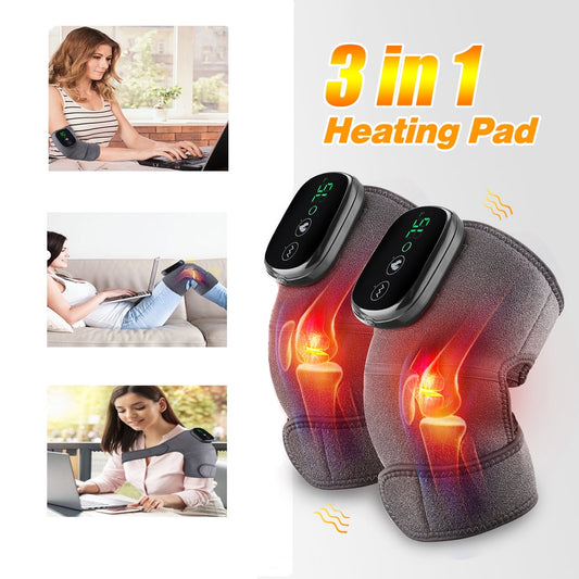 🔥 “Heated Knee Relief Massager – Heat + Vibration Therapy”
