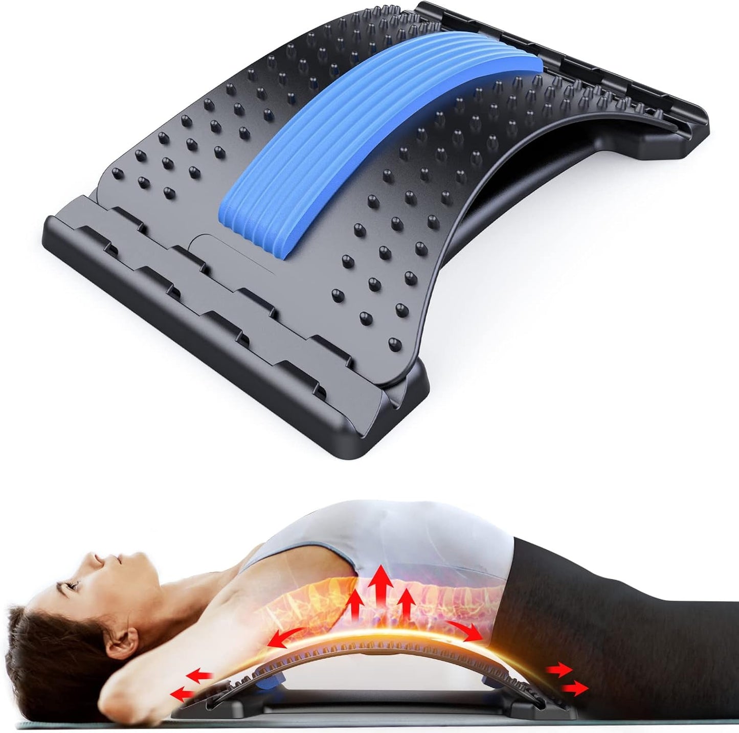 MINOLL Adjustable Lumbar Back Stretcher — Lower Back Pain Relief & Spine Decompression