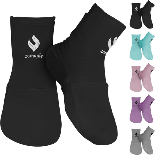 Cooling Therapy Socks — Gel Ice Pack Foot Wrap for Hot Feet, Swelling & Plantar Fasciitis (Black)